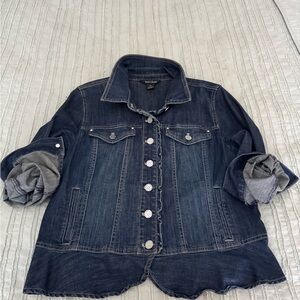 White House Black Market Dark Blue Denim Jacket